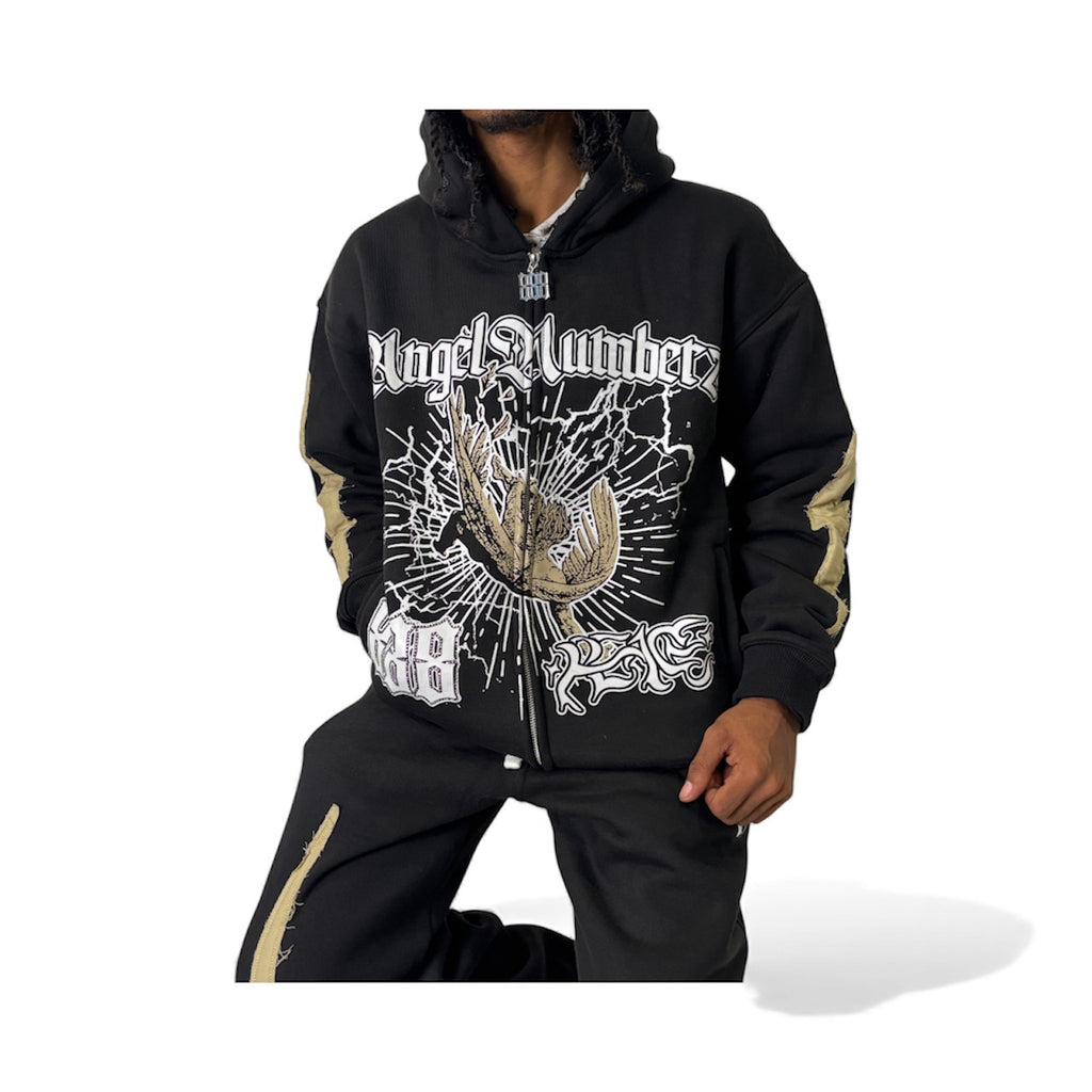 Black AngelNumberz “888” Zip Up