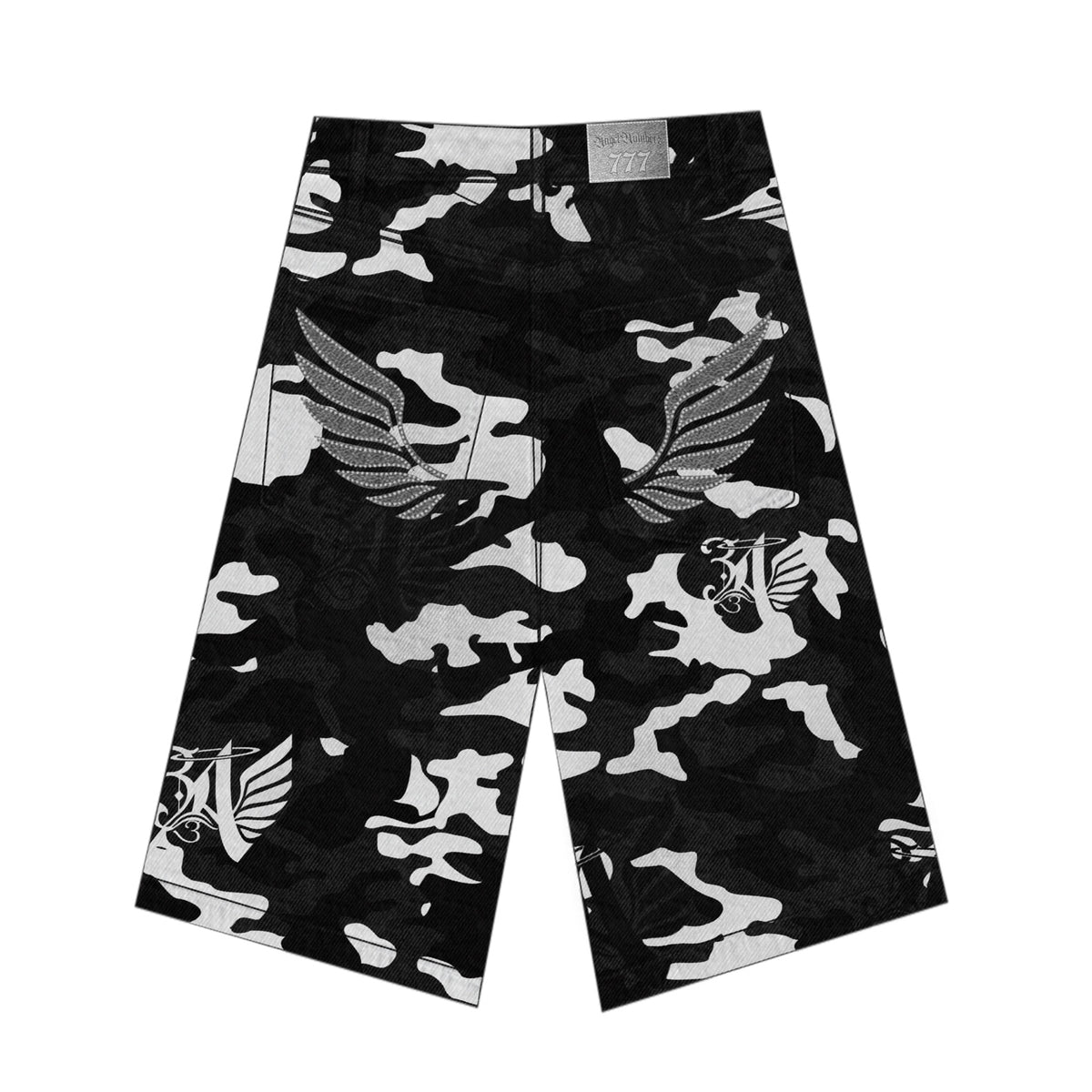 777 Black Camo Jorts back