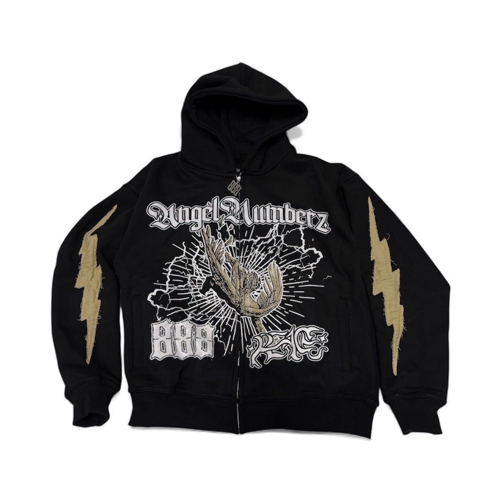 Black AngelNumberz “888” Zip Up
